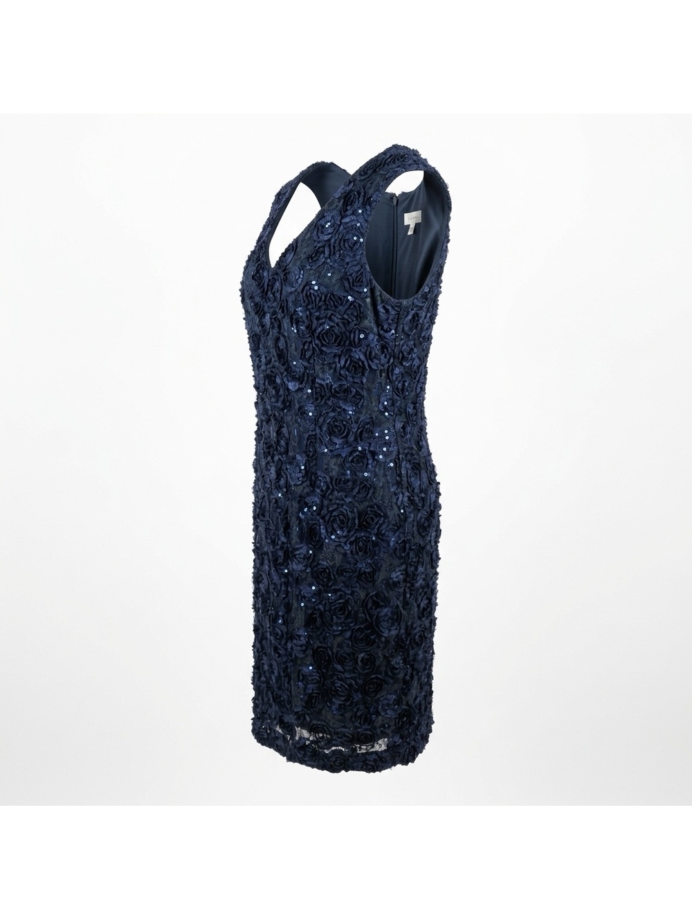 Alex Evenings navy embellished sleeveless sheath dress